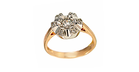 ск100 Золотое кольцо в комбинированном цвете