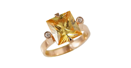 ск107 Кольцо с крупным квадратным камнем