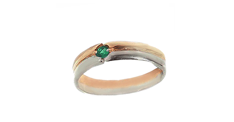 ск136 Кольцо комбинированное с фианитом 