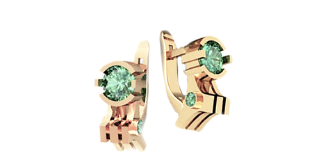 ск137 Золотые серьги с фианитами