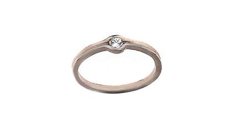 ск146 Кольцо комбинированное с фианитом 