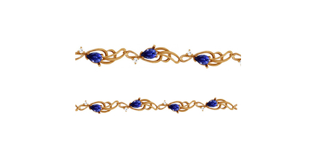 Витиеватый литьевой браслет с фианитами бр003