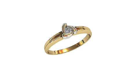 дт006  Нежное колечко с камушком.