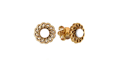 дт008  Серьги для малышки с жемчугом 