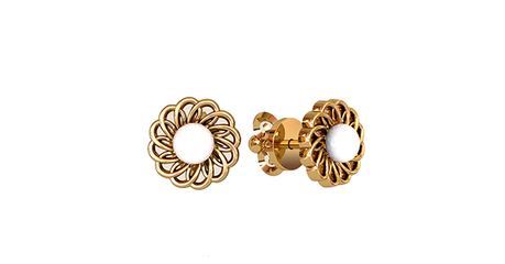 дт008  Серьги для малышки с жемчугом 