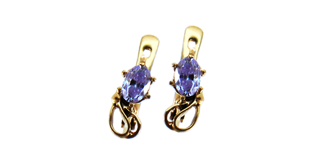 дт038  Серьги детские с фианитами