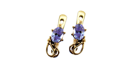 дт038  Серьги детские с фианитами