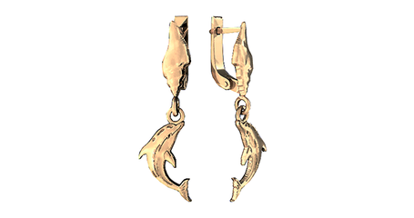  дт070 Серьги-подвески 