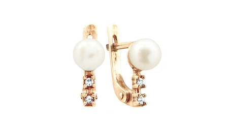 дт085 Серьги детские с жемчужинками