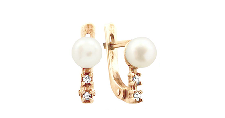 дт085 Серьги детские с жемчужинками
