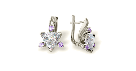 кт003-1 Золотые серьги с фианитами.