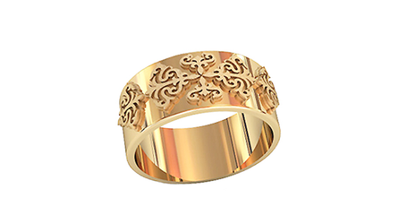 кц003 Кольцо с ажурными вставками. 