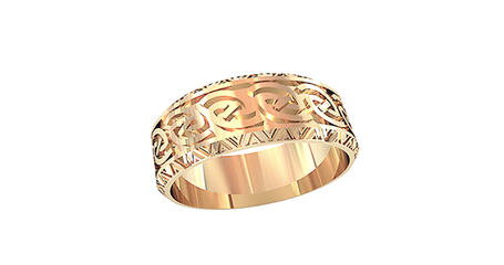 кц004 Кольцо с орнаментом без камней 