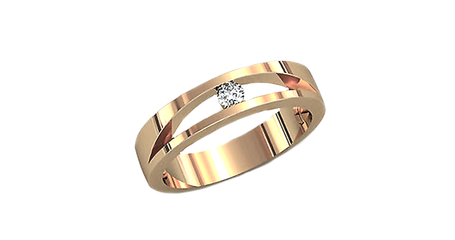 кц006 Золотое кольцо с фианитом
