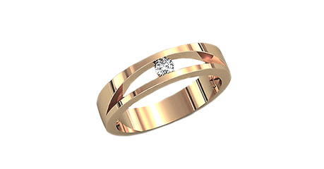 кц006 Золотое кольцо с фианитом