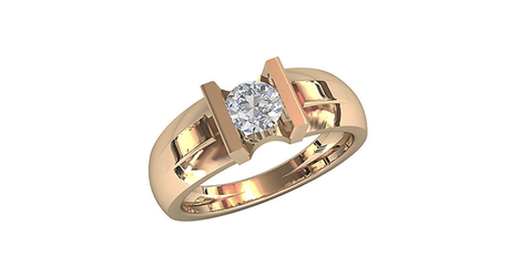 кц007 Кольцо из золота с крупным фианитом