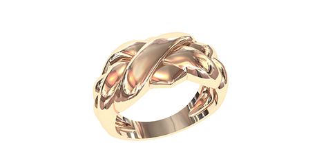 кц026 Объёмное кольцо из золота без камней.