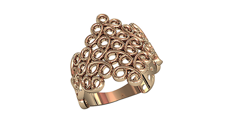 кц027 Воздушное золотое кольцо 