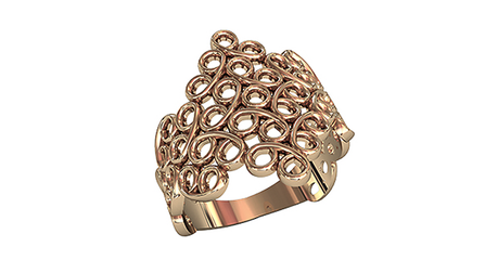 кц027 Воздушное золотое кольцо 