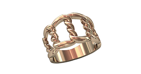 кц029 Кольцо золотое «Канат» без камней