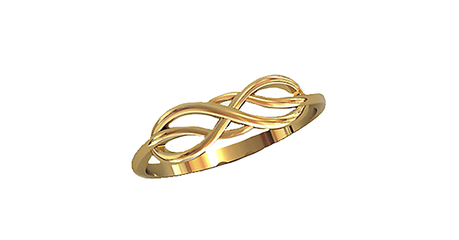 кц032 Кольцо «Знак бесконечности» в золоте.