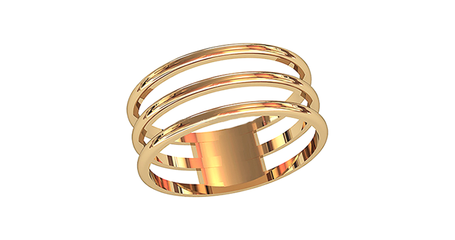 кц034 Широкое фаланговое кольцо из золота