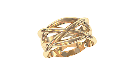 кц040 Золотое кольцо без вставок.