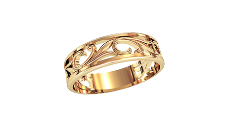 кц046 Золотое кольцо «Лепестки королевской лилии»