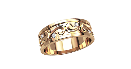 кц047 Изысканное золотое кольцо с фианитами.