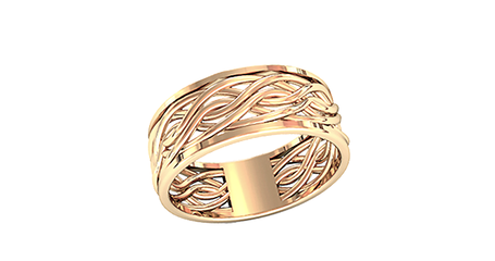 кц052 Кольцо - плетёнка из золота без камней. 