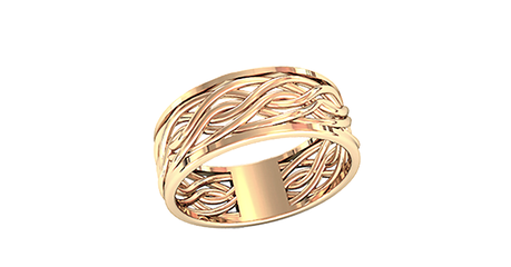 кц052 Кольцо - плетёнка из золота без камней. 