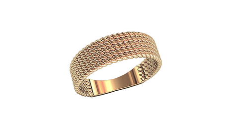 кц056 Повседневное золотое кольцо. 