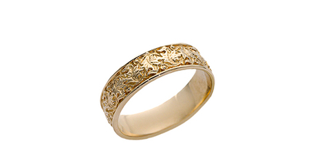 кц058 Женское кольцо с узором без камней.