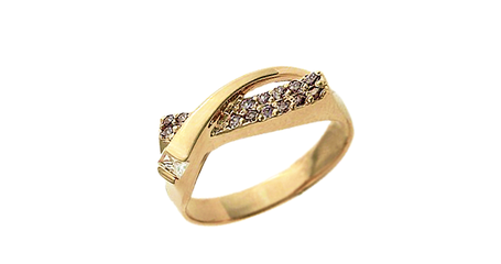 кц059 Кольцо из золота с разными вставками 