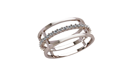 кц067 Чередование дорожек в золотом кольце 