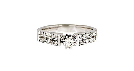 кц072 Кольцо с белыми фианитами