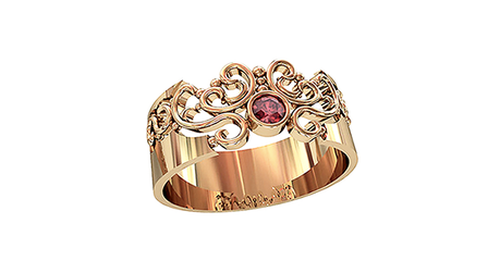 кц093 Ажурное золотое кольцо «Королевское»