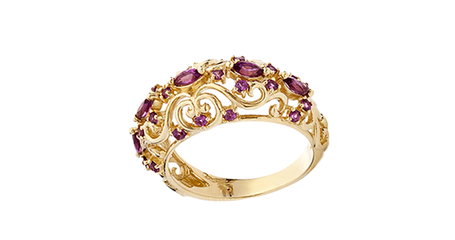 кц095 Сказочное кольцо из золота с цветными фианитами