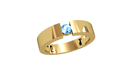 кц100 Кольцо золотое c крупным фианитом.