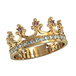 кц102 Золотое кольцо в виде короны со вставками. 