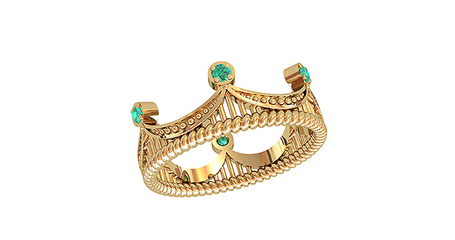 кц107 Кольцо из золота «Корона»