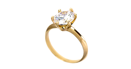 кц116 Золотое кольцо с крупным фианитом