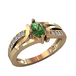 кц127 Золотое кольцо с зеленым фианитом