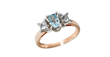 кц134 Кольцо из золота с фианитами разной формы 