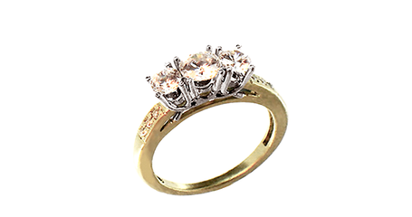 кц135 Три камня в золотом кольце 