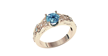 кц138 Крупный камень в ажурной золотой оправе 