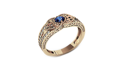 кц139 Золотое ажурное кольцо с фианитами