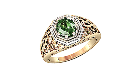 кц140 Женский золотой перстень с крупным камнем. 