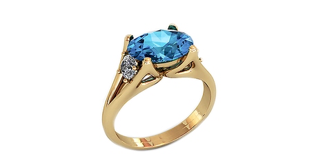 кц146 Коктейльное золотое кольцо