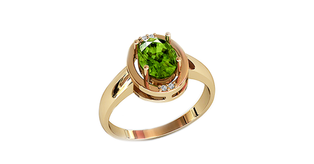 кц159 Кольцо с фианитом в золоте.